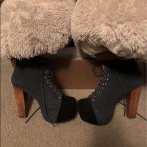 COPY - Jeffrey Campbell Blue Suede Platforms